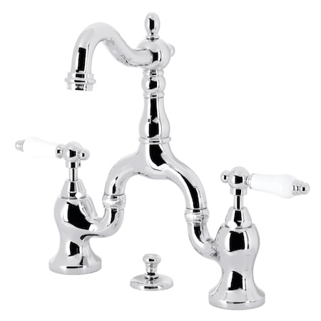 Kingston Brass Bridge Bathroom Faucet with Brass Pop-Up, Polished Chrome KS7971PL